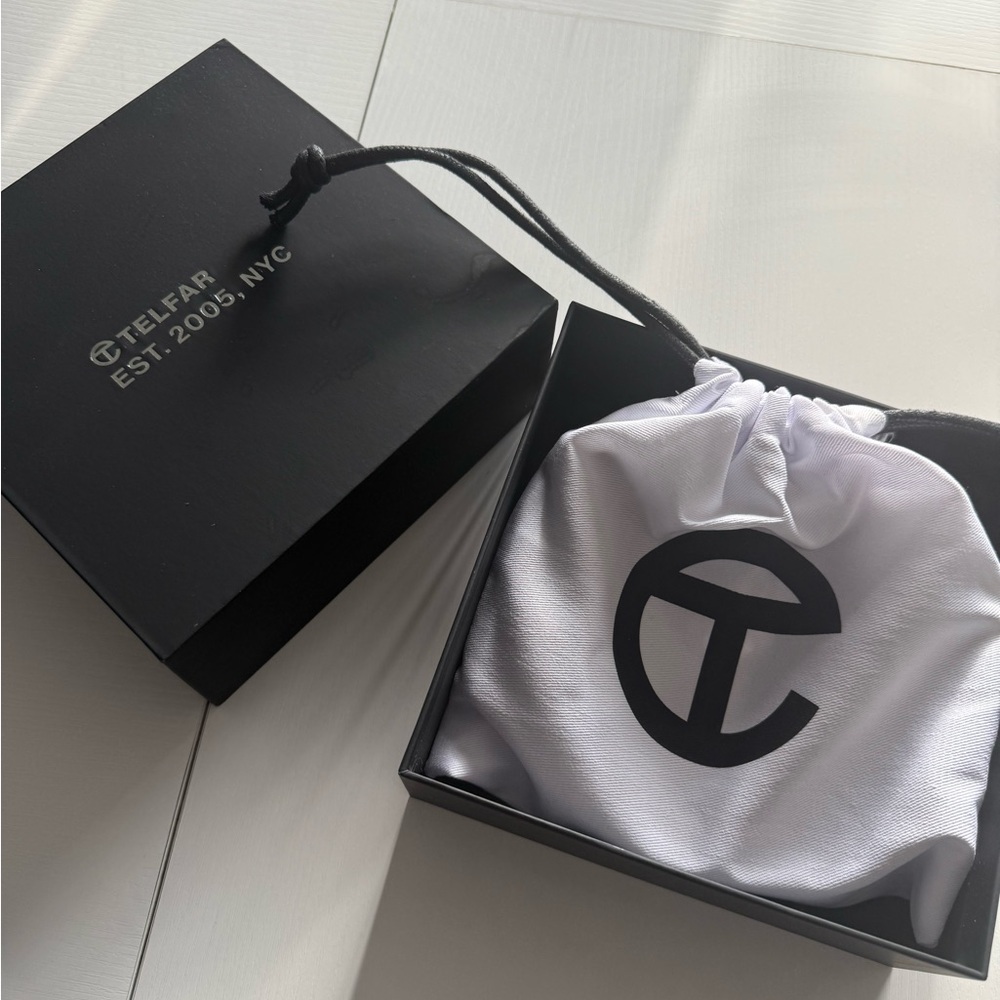 Telfar White Dust Bag with Black Logo